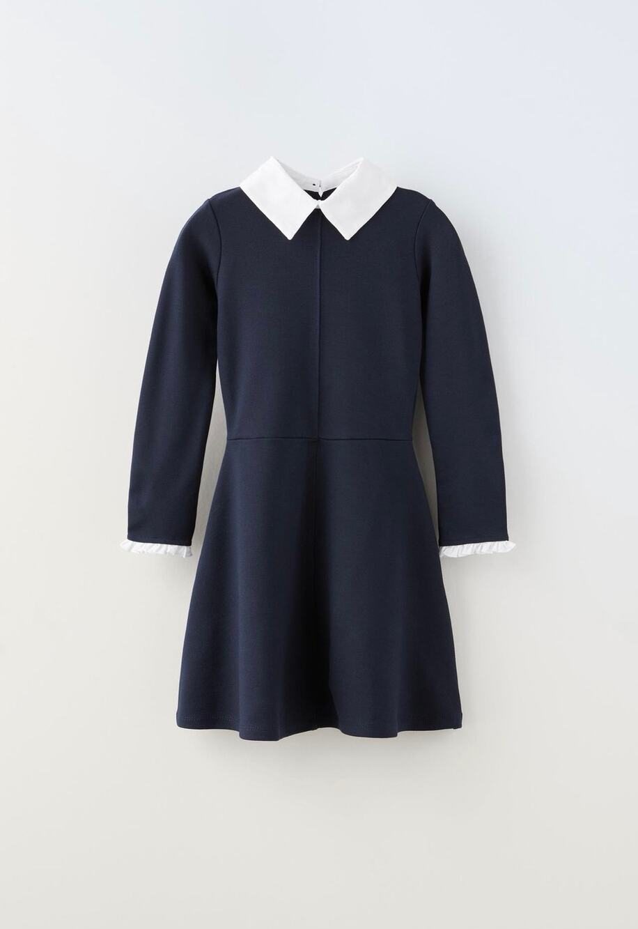 Zara Navy White Collar Dress / Girls 8